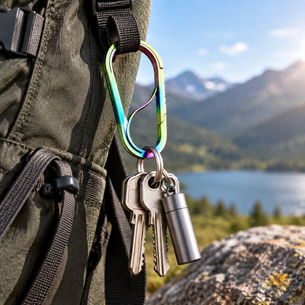 Quick Release Buckle Titanium Key Carabiner Titanium Material Key Clip  for Outdoor Use