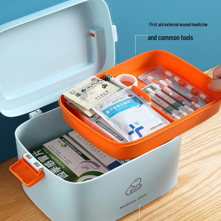 Large Capacity Multi-Layer Family Medicine Box for Emergency Storage