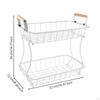 Two-Tier Basket Metal Wire Tabletop Organizer Desktop for Pantry, Dining Table