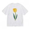Damen Weiches Atmungsaktives Ganzjahres Klassisches T-Shirt Herren Damen T-Shirts Oberteil Tulpen Design 100% Baumwolle T-Shirt