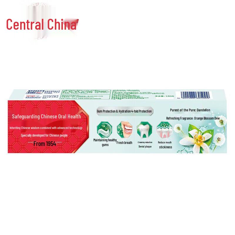 Zhonghua Huaqinghu Orange Blossom Dandelion Toothpaste Y23 - 4 x 140g Pack