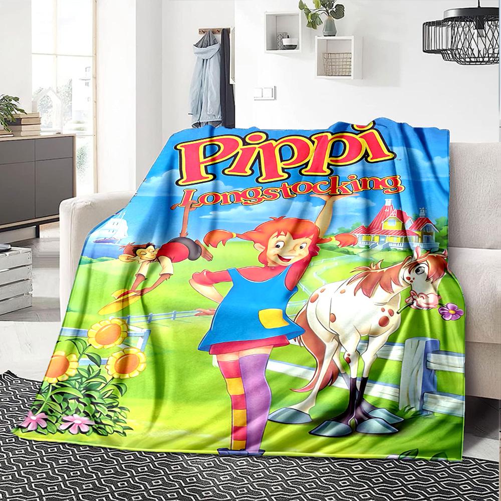 Pippi Abenteuer Flanelldecke Super Weich Warm Gemütlich Decke Für Sofa Bett Büro Reise Ganzjahres Heimdeko Geschenk