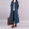 Spring Autumn Loose Single Breasted Denim Trench Coat Women Vintage Solid Long Denim Windbreaker