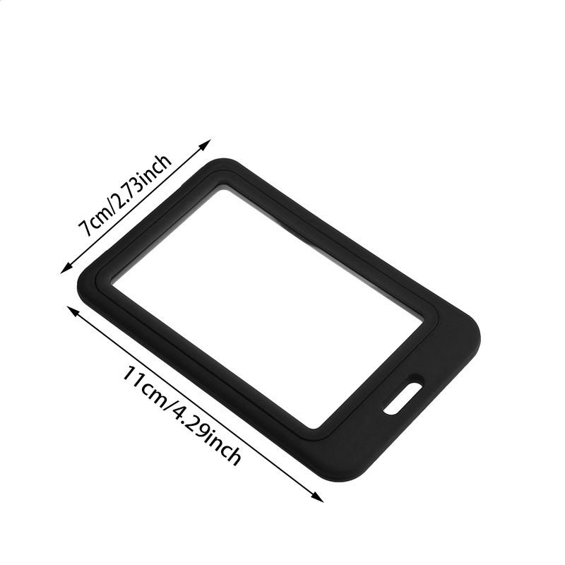Cute Double Sided Transparent ID Card Holder Waterproof Name Badge Horizontal Id Badge Holder for Work School Clear Plastic