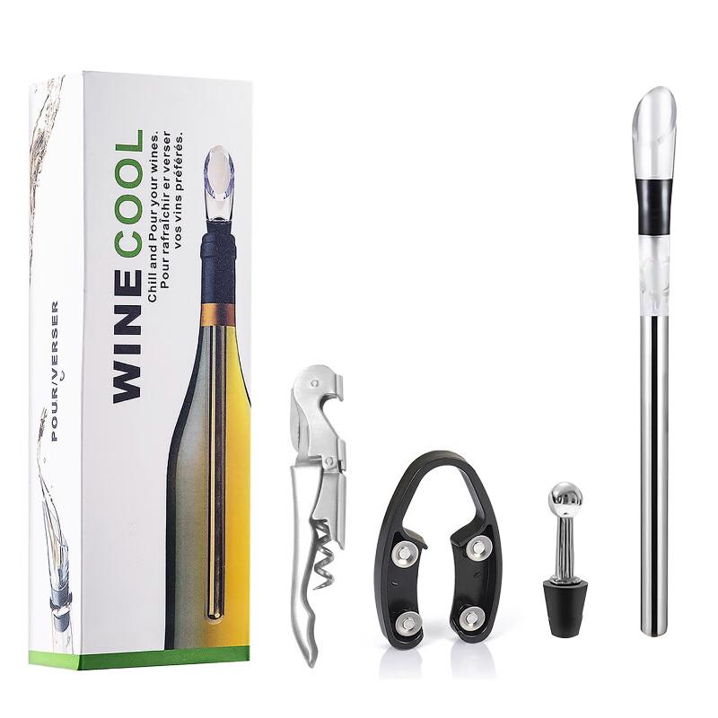 ZISIZ 5-in-1 Wine Accessory & Chiller Gift Set (2-Pack)