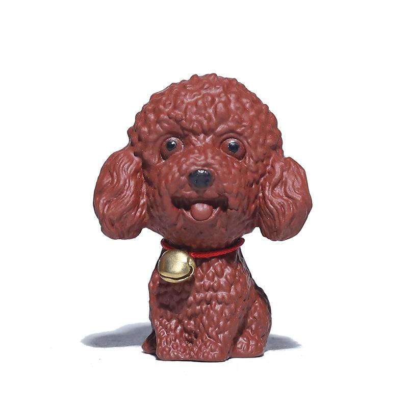 Purple Sand Puppy Tea Pet Boutique Cute Lucky Teddy Zodiac Dog Wangcai Tea Table Ornament Tea Set Accessories