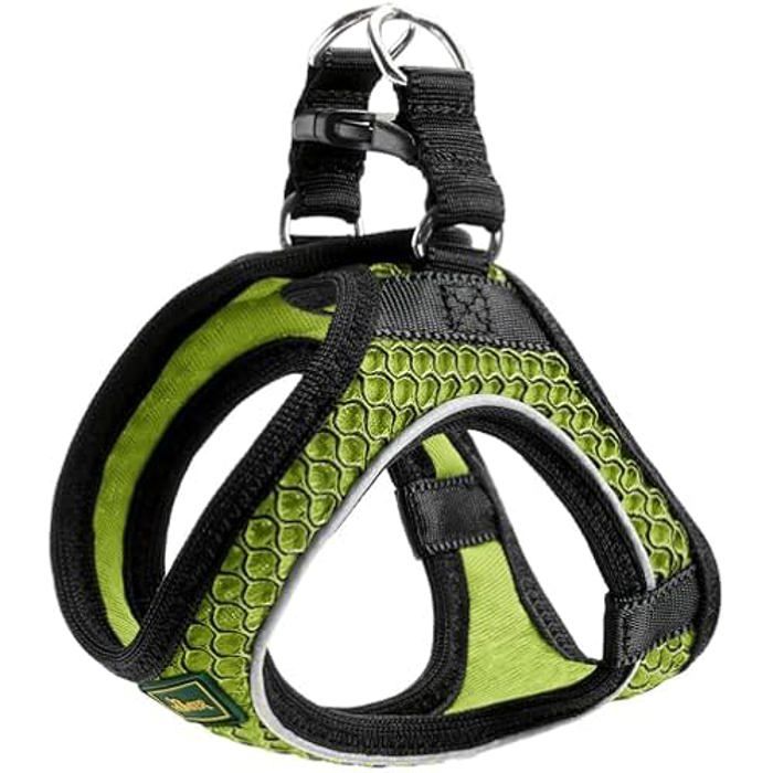 Harnais Pour Chien - HUNTER - Vert - Tissu Respirant - Réfléchissant - Confortable