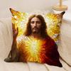Jesus Christian Cool Cushion Cover Silky Short Plush Invisible Zipper Dustproof Sofa Pillow Case For Home Decor