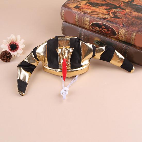 Pet Cosplay Egyptian Pharaoh Costume Set Ancient Pharaoh Hat And Adjustable Bib Set for Small And Medium Cats Dogs