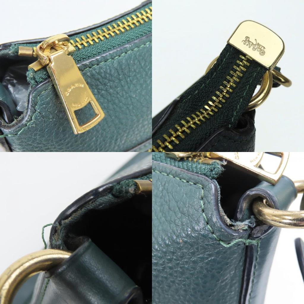 Used COACH Shoulder Bag F34823 Cross body leather Dark green casual