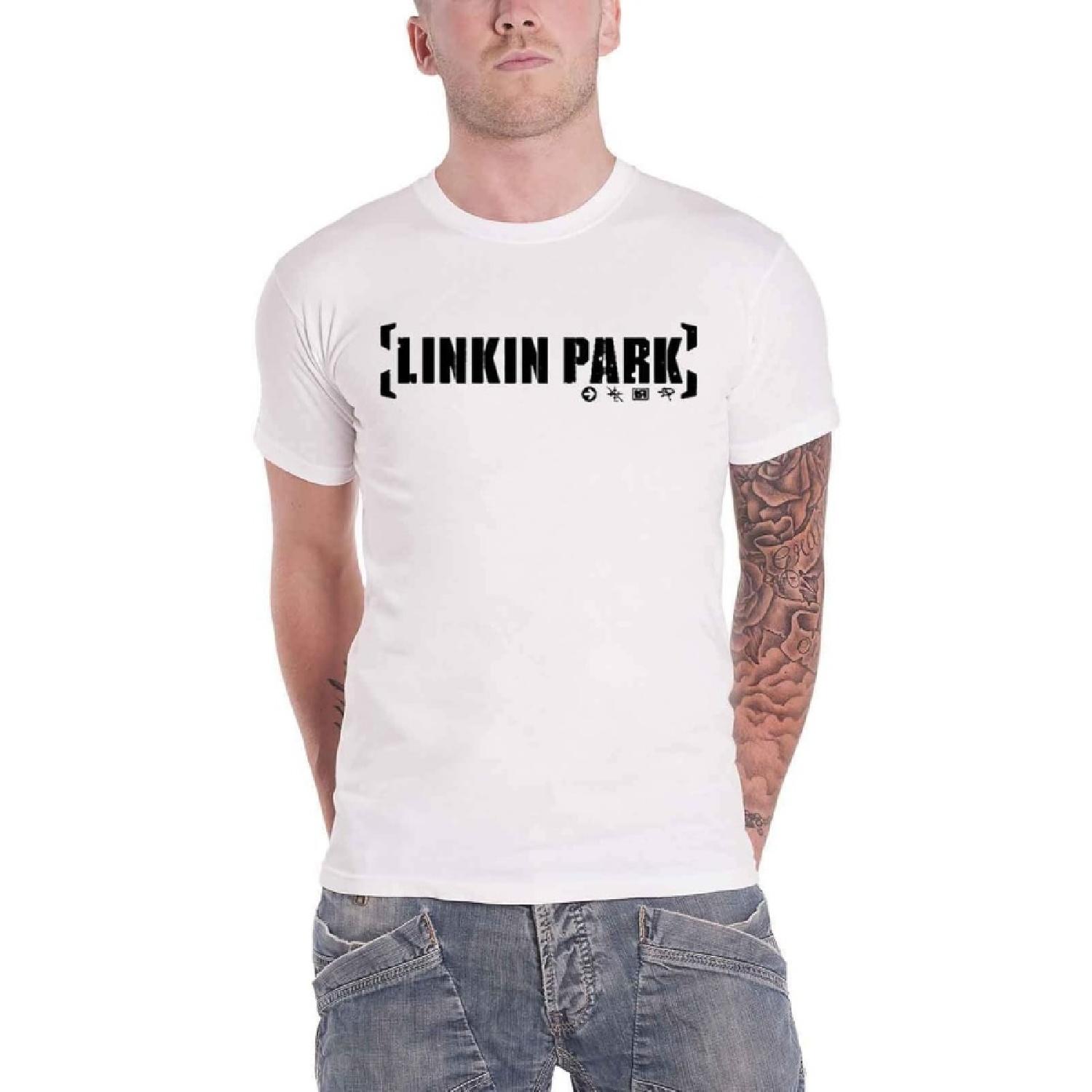 Футболка Linkin Park Брекет Логотип Группы Официальная Мужская Белая Размер L XXXXXL белый