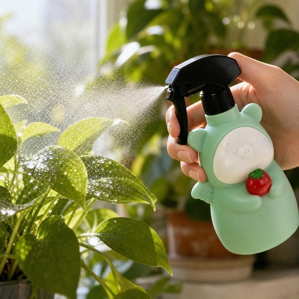 Press Pump Spray Bottle Small Watering Can Garden Plant Mister Portable Spray Bottle for Indoor Outdoor Use with Cute Animal Design