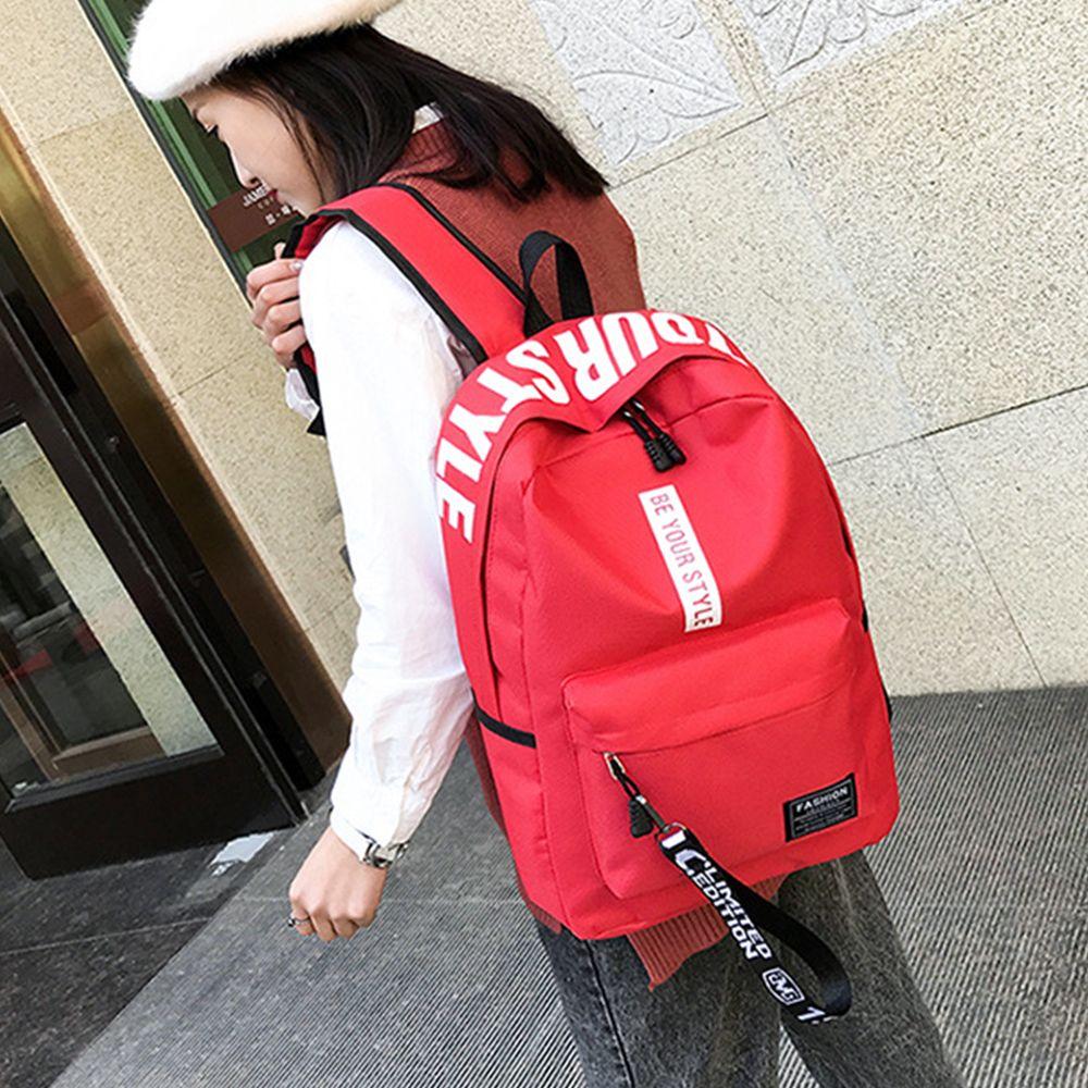 Fashionable Casual Backpack Solid Color School Bag Men and Women Waterproof Travel Backpack Canvas Bag