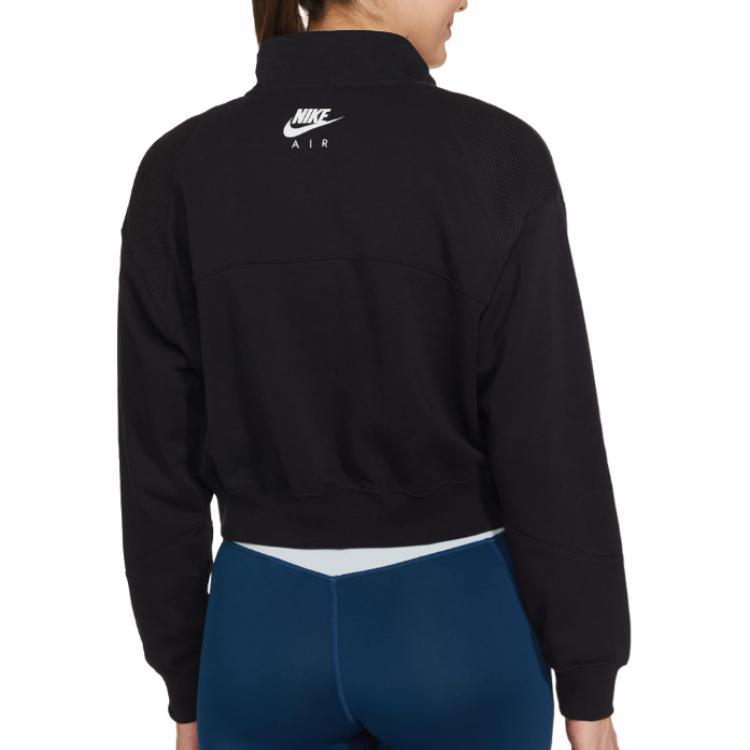 Nike Sportswear Air 1/4 Zip Fleece Top Women Tops Black DM6074-010