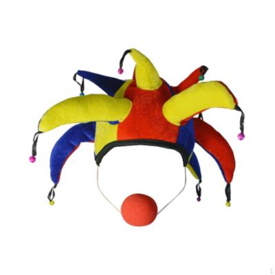 Clown Hat Headwear Halloween Decor Birthday Gift Funny Costume with Nose for Party Favor