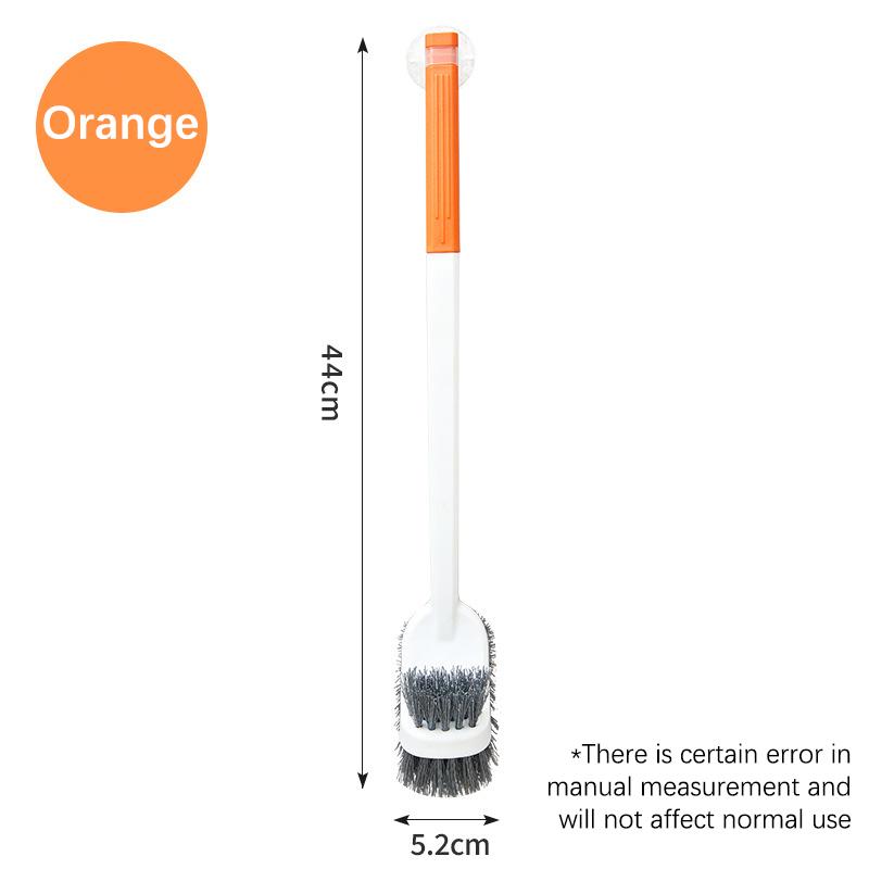 

Wall-Mountable Toilet Brush with Long Handle; Features Double-Sided Elbow Design, Suction Cup Type, Exemplary for Sink Cleanup
