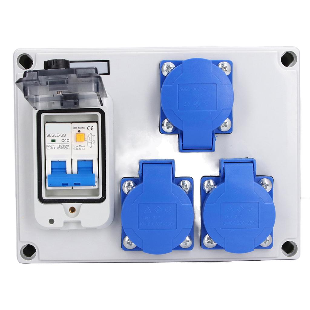 Priza de perete Dublă Priza Germană Cutie Receptacul 200?250V cu RCD 230V 40A 1P+N