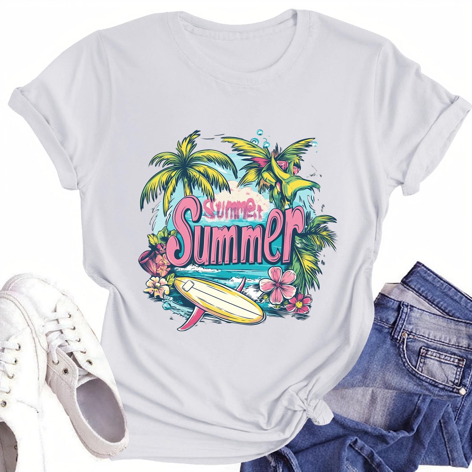 

Футболки с короткими рукавами для женщин, модные топы, легкие и мягкие повседневные летние наряды, одежда XL белый