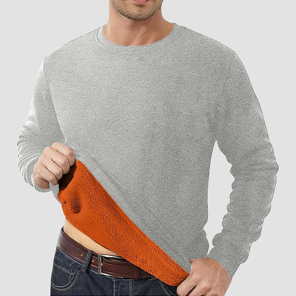 Men's Lined Sweatshirts Premium Heavy-weight Fleece Pullover Thick Thermal Sweatshirts
