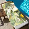 Genshin Impact Zibai Handtuch Strand Schnelltrocknend Weich Poolhandtücher Geschenk für Reise Fitnessstudio Dusche Camping Sport