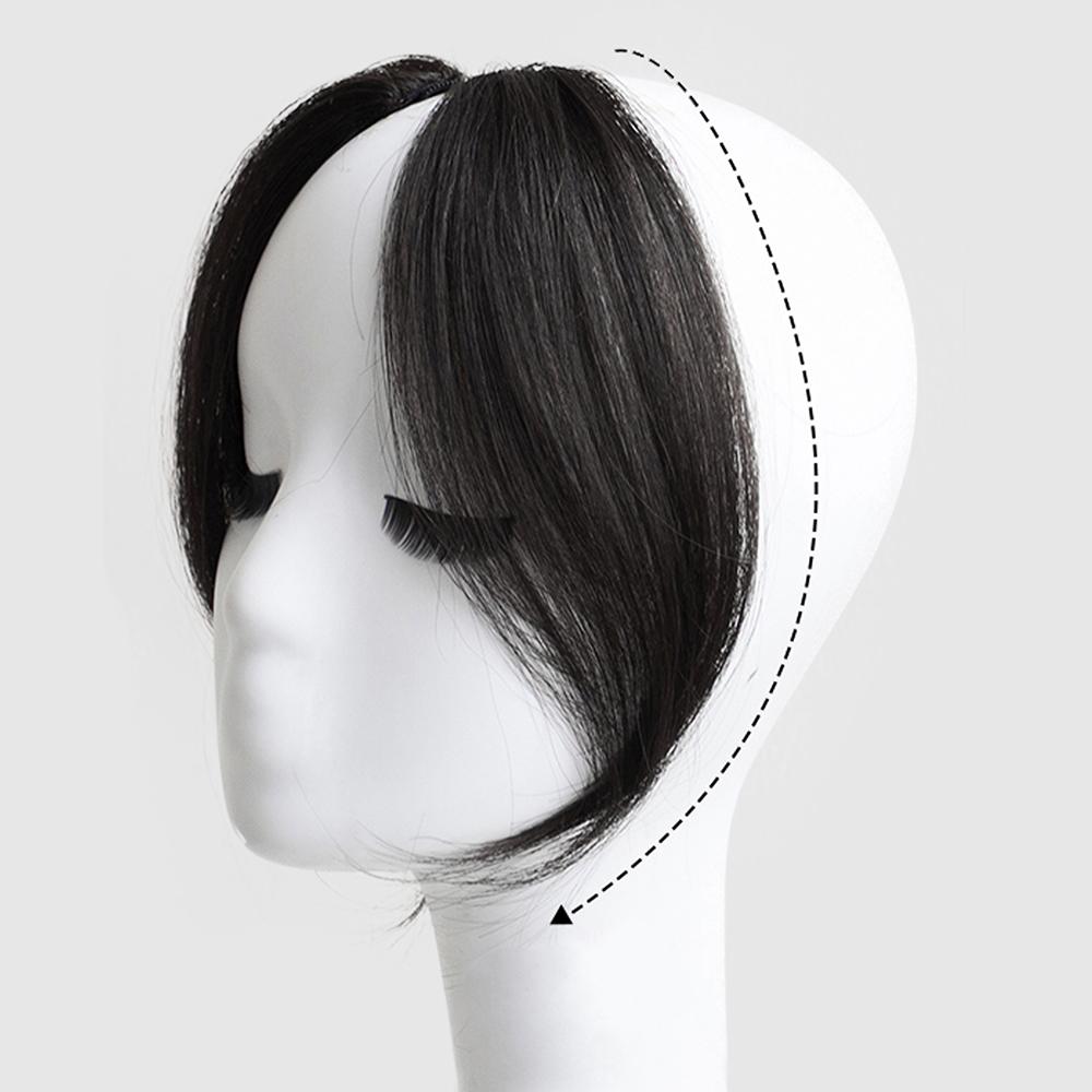 Synthesis Wig Middle-part Bangs Hair Extensions Clip In Forehead Natural Seamless French Oblique Bangs Eight-character Bangs