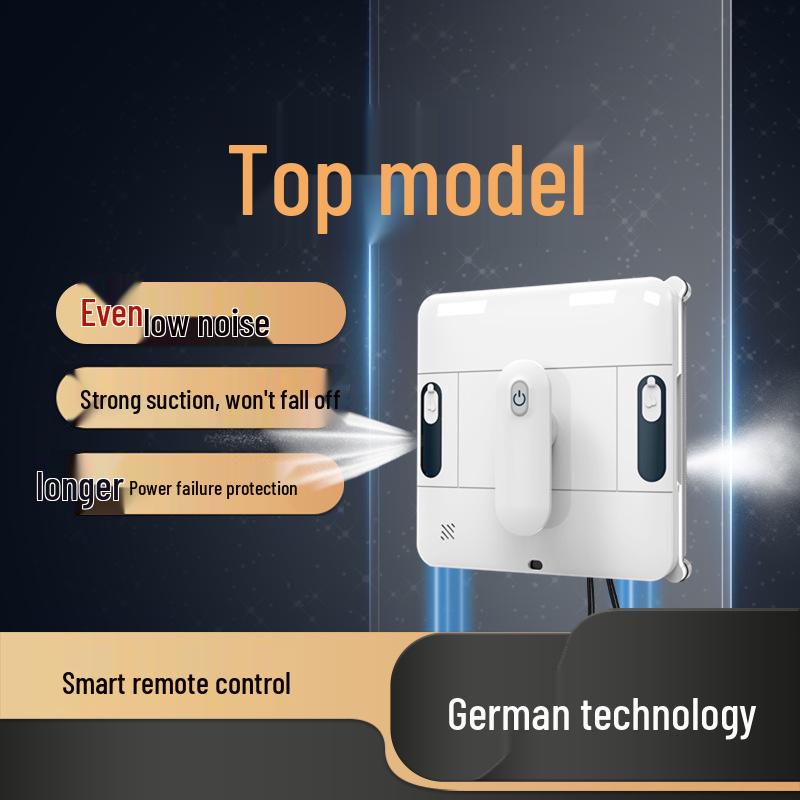 Compact Smart Window Cleaning Robot - Automatic Remote-Controlled Electric Glass Wiper for Home Use