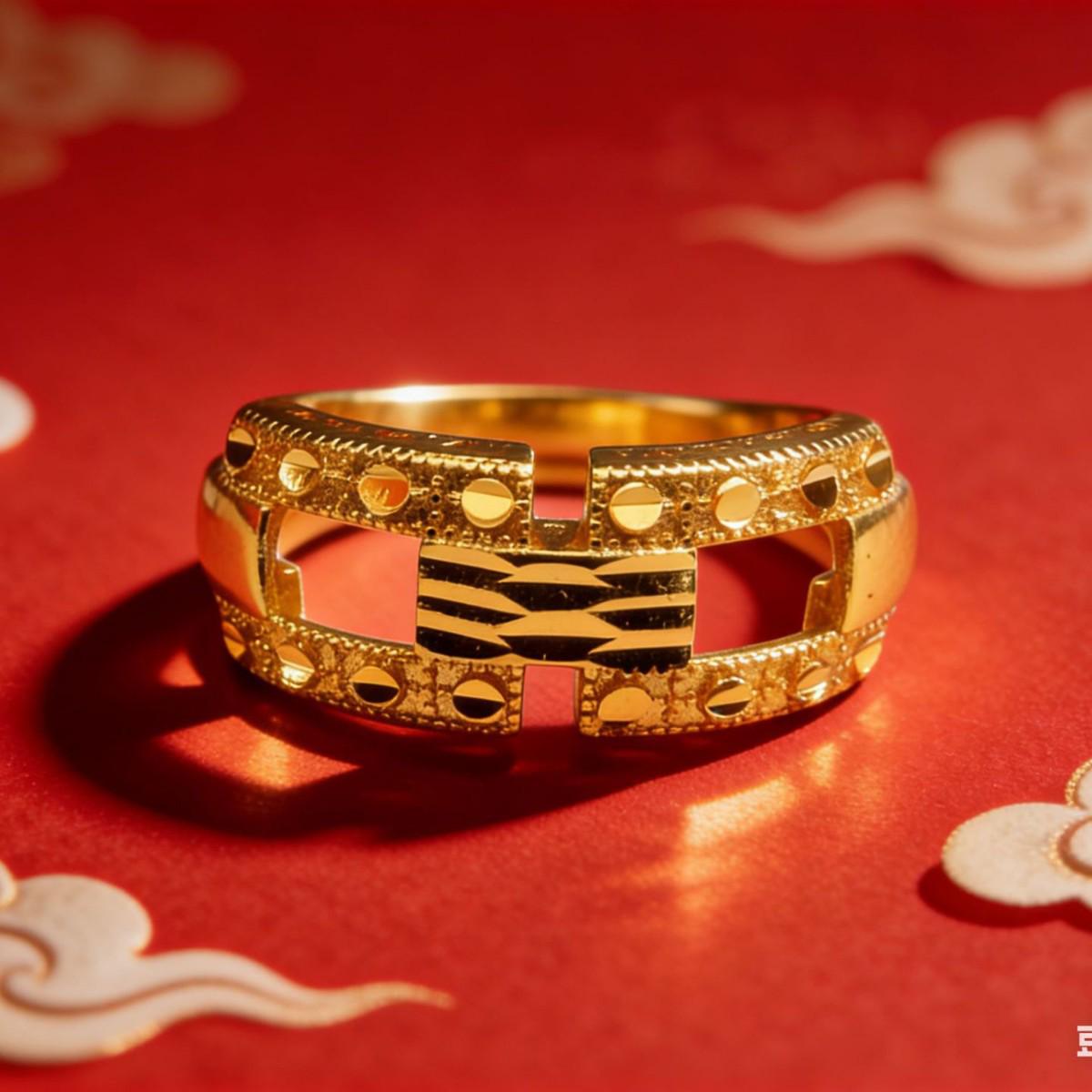 Vietnamese Sand Gold Fire-Baked One-Color Wedding Ring - Classic, Versatile, Fashionable, Non-Tarnishing Jewelry. Adjustable золотой