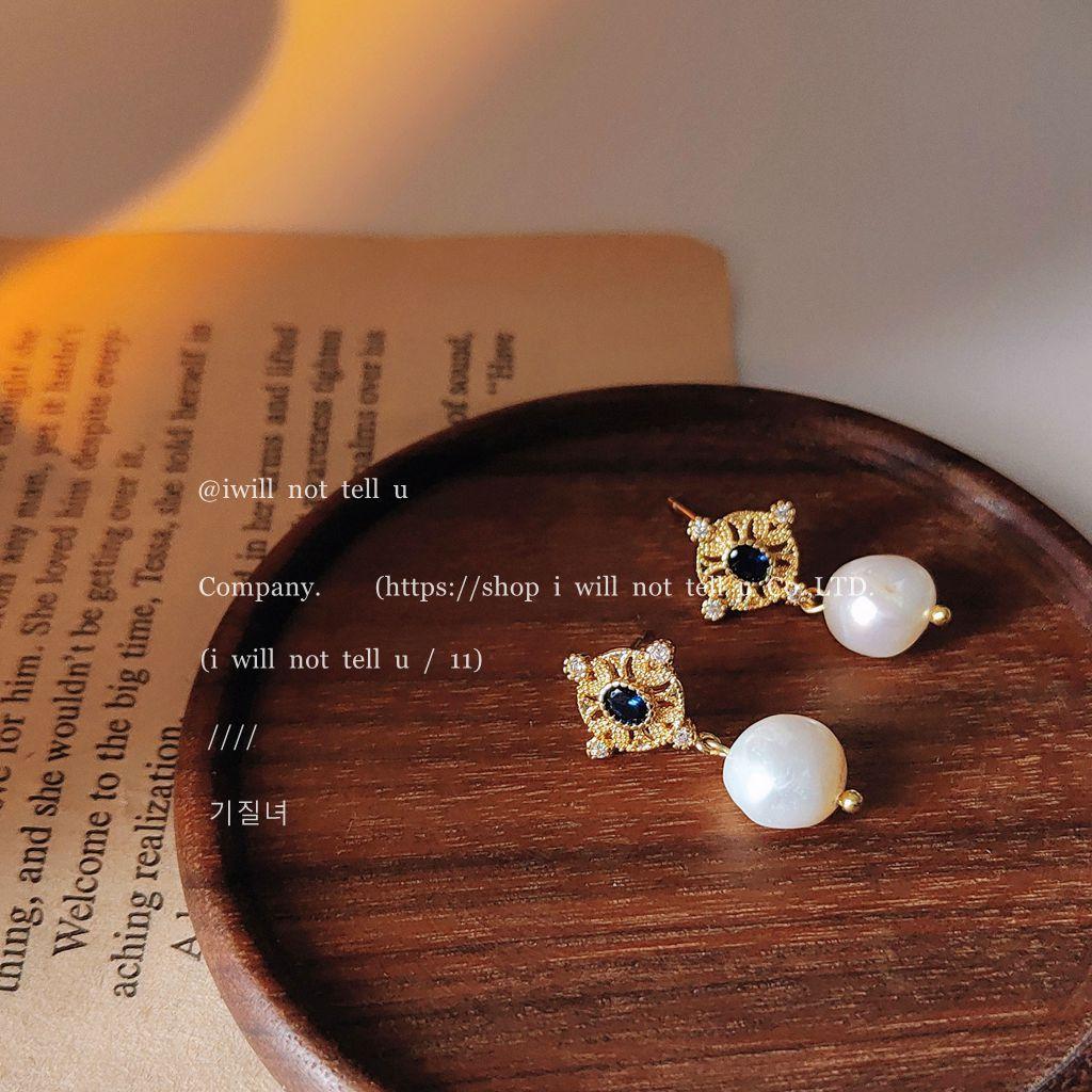 Micro-inlaid zircon~ Baroque freshwater pearl handmade earrings, small fragrant wind studs, 925 silver needle-plated 14K earrings.