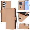 For Samsung Galaxy A25 5G (Global) (161.0 x 76.5 x 8.3mm) Case Solid Color Wallet Leather Phone Cover with Strap