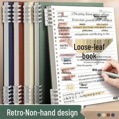 Retro Çok Renkli Doldurulabilir Gevşek Yapraklı Defter - B5/A5