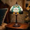 Stained Glass Table Lamp Tiffany Dragonfly Lamp Vintage Blue Bedside Night Light Artistic Home Decor Light Decorative Atmosphere for Bedroom Living