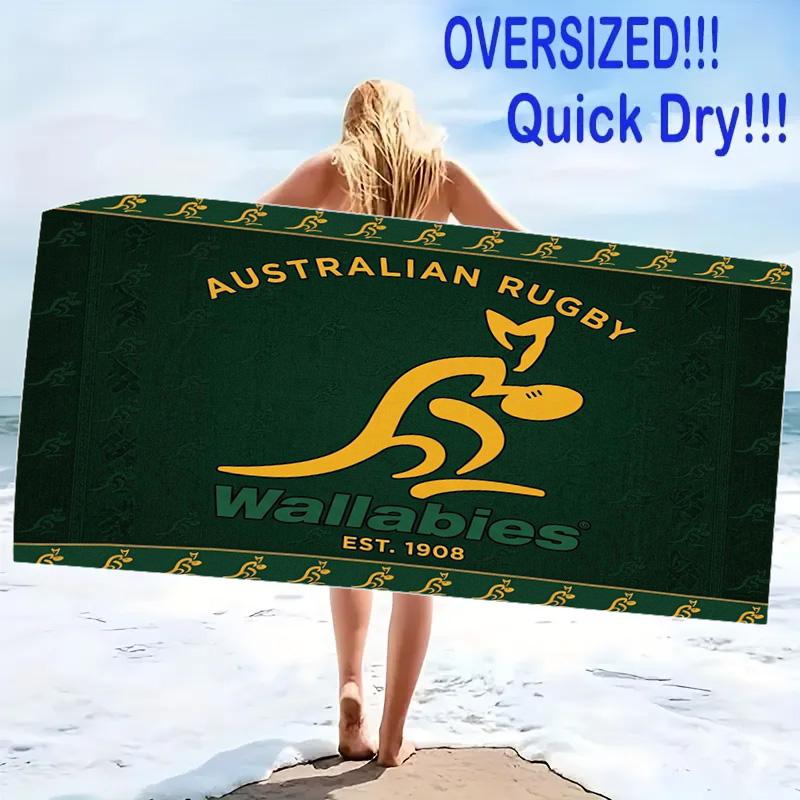 Australian Wallabies Print Beach Towel, Large Soft Quick Dry Towel for Beach Camping Swimming