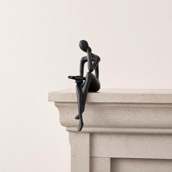 3D Printed Thinker Figurines Ornaments Minimalist Abstract Art Sculptures for Home Office Bookcase