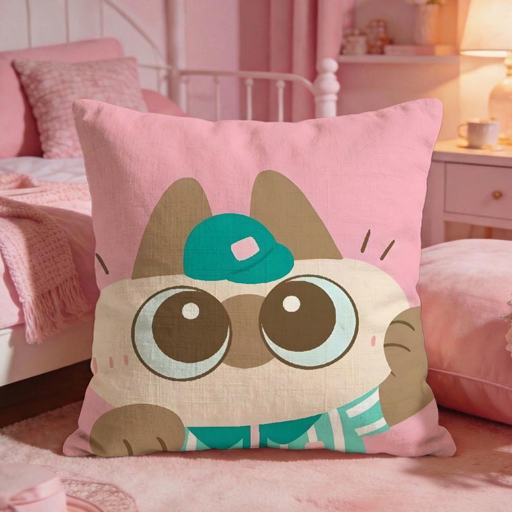AAzukisans Cute Cartoon Cushion Cover Premium Comfort Reversible Pillow Cove Two In One Design For Any Room Car Interior