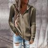 Hooded Women Long Sleeve Cardigan Knitted Zipper Loose Solid Color Sweater Autumn Winter