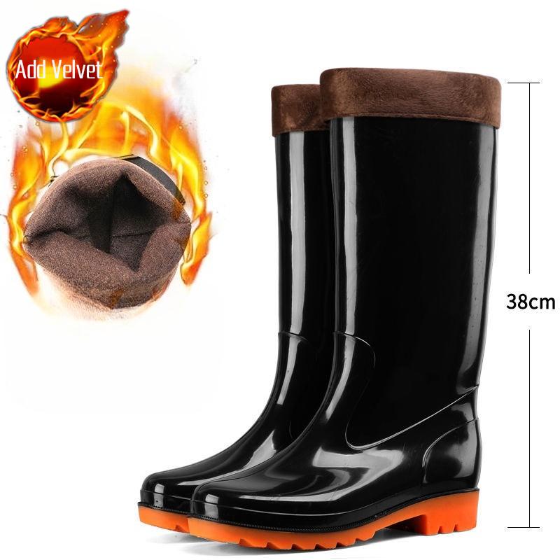 Wear to Work Half High Men's Rain Boots Lightweight Without Lacing Galoshes for City Mud Fishing Water Wear-resistant Male Shoes