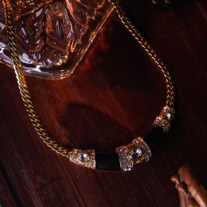 Replica Handmade Drop Glaze Gold Plated Enamel Necklace Earrings Set