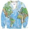 2026 Nueva Camiseta de Manga Larga para Hombre con Mapa Geográfico mapa Impresión 3D Camiseta Hombres Mujeres Moda Casual Harajuku Tops Camisetas Top Oversized