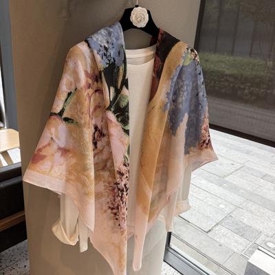 Lenço Quadrado Grande de Algodão e Linho para Primavera e Outono Lenço de Seda com Combinação de Cores Clássicas da Moda Lenço Xale Quente com Estampa Versátil Lenço de Seda Lenço