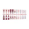 European American 3d Christmas Sparkle Snowflake French Long Stiletto Press On Nails For Women