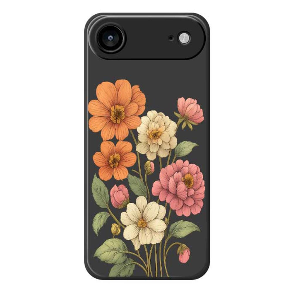 For iPhone 17 Air Case Beautiful Flowers Pattern Printing Straight Edge TPU Phone Back Cover