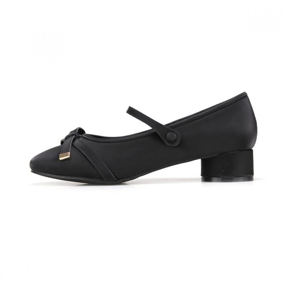 Barbara Leather Round Ribbon Mary Jane Pumps 3.5cm 2colors Bbj116