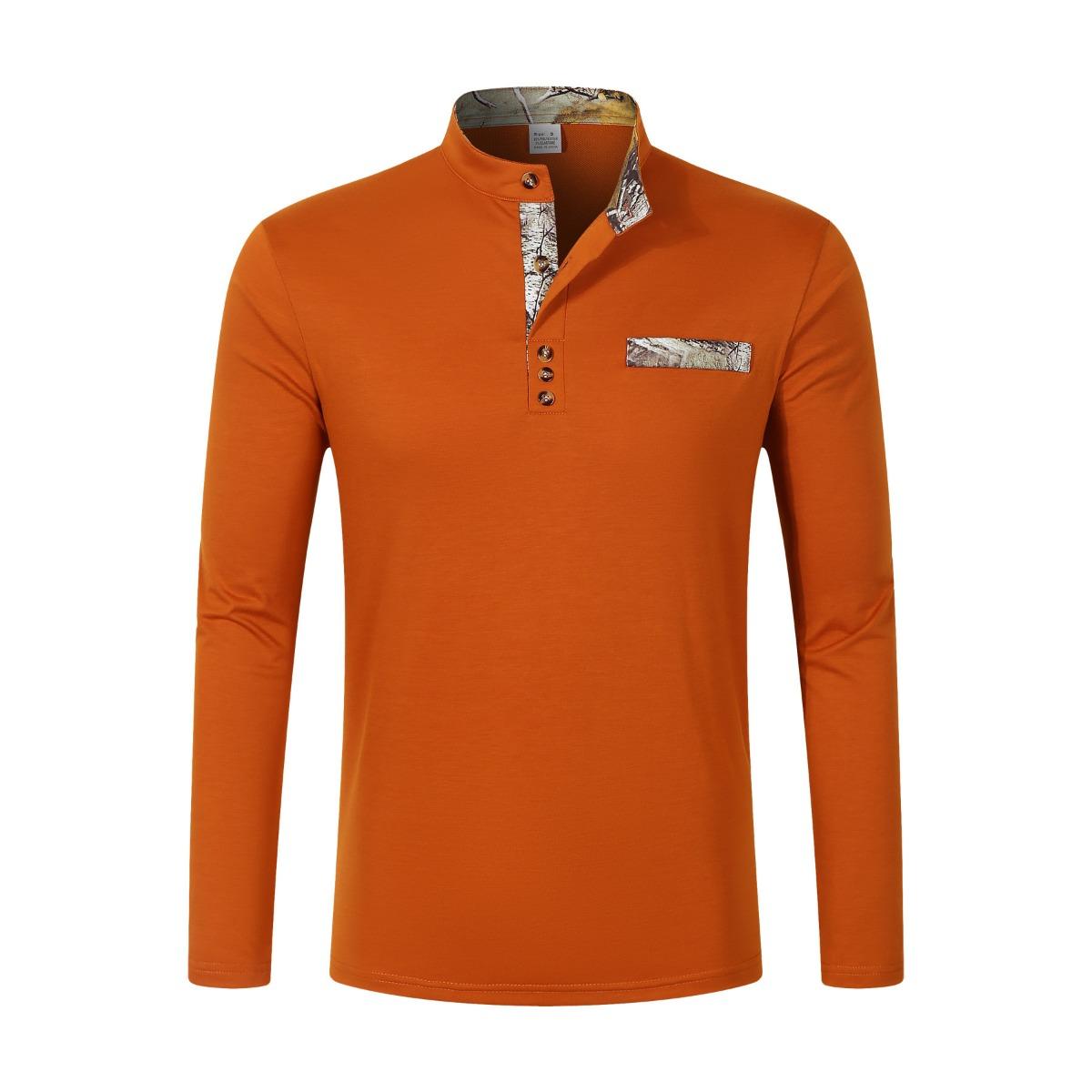 

Мужская весенне-осенняя рубашка с воротником-стойкой, повседневная спортивная рубашка хенли с длинным рукавом S