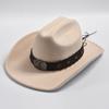 Western Cowboy Hat for Men Women Vintage Wide Brim Cowgirl Felt Hat Cloche Church Sombrero Hombre Caps