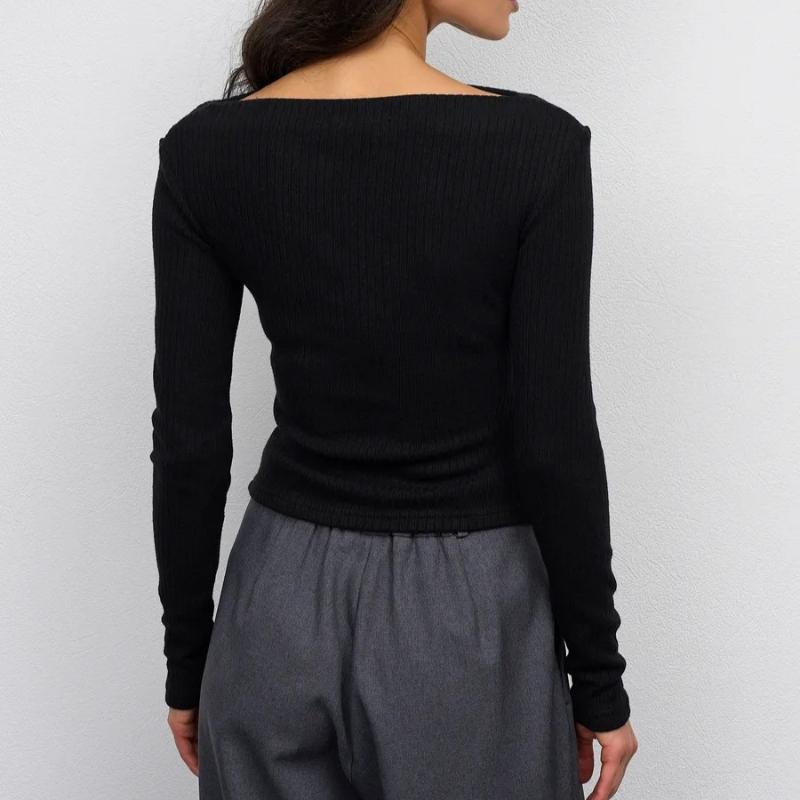 European and American Y2K Irregular Top Women's Autumn and Winter Long Sleeved T-shirt