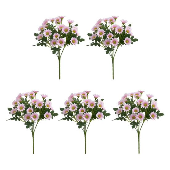 Faux Chrysanthemum Bundle UV Resistant Autumn Artificial Flowers Outdoor Realistic Faux Plants for Patio Porch Window Box Indoor Vase Decor