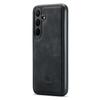 DG.MING For Samsung Galaxy S25 FE Case PU Leather Covered PC+TPU Hybrid Phone Shell