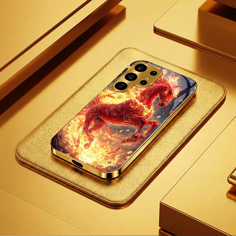 Luxurious Luxury High-end PhoneCase Electroplating Glass PhoneCase for Samsung Galaxy S26 S25 S24 S23 S22 S21 FE,Ultra,Plus