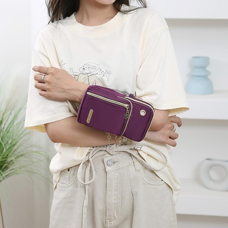 Minimalist Women's Phone Sling Bag – Lightweight Nylon Crossbody with ID Pocket, Ideal for Travel & Shopping