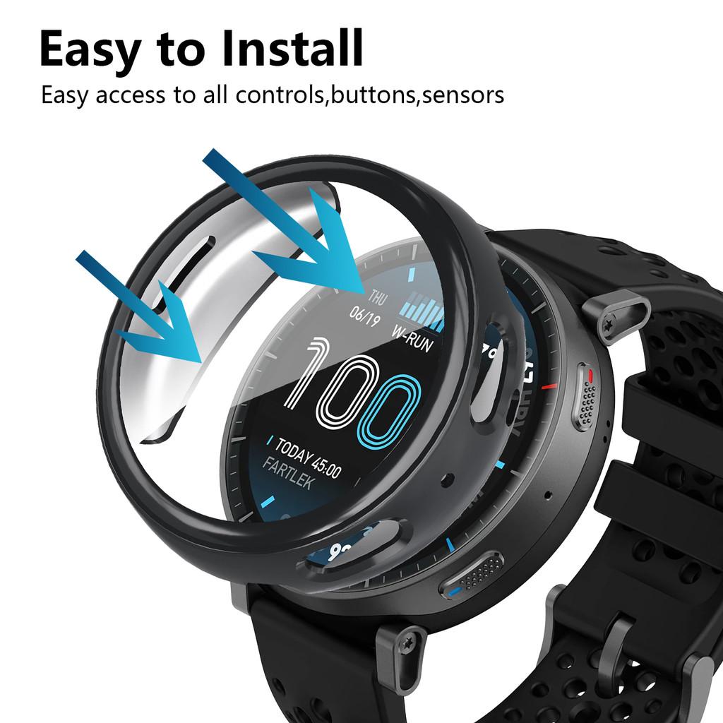 Full Cover TPU Protective Shell for Amazfit Active 2 Soft Clear Anti Scratch All Inclusive Screen Protector Case for Amazfit Active Max